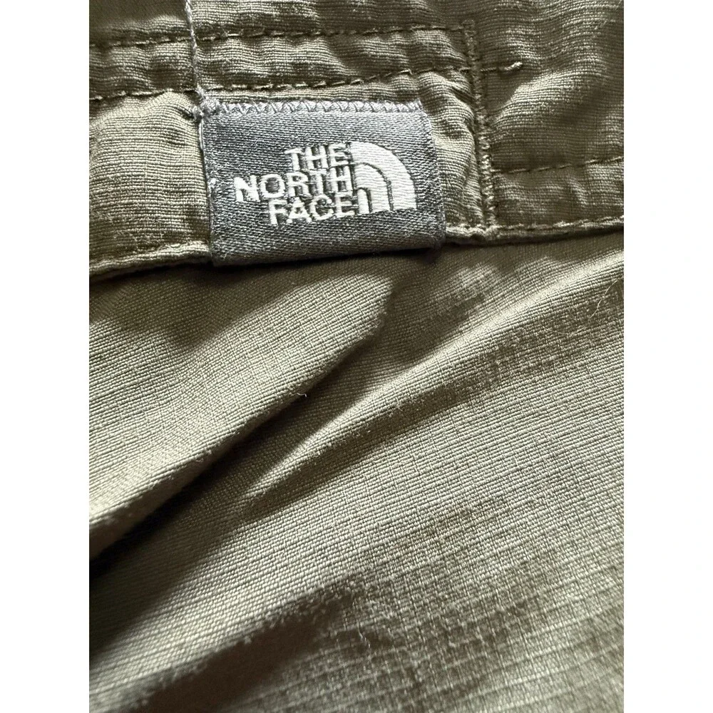 🔥North Face Mens Dark Green Cargo Shorts Sz 34 Ripstop Military Hiking Outdoor